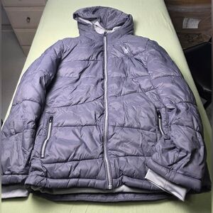 Spyder Girls Gray Puffer Jacket with Hood